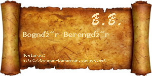 Bognár Berengár névjegykártya